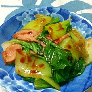 簡単チンゲン菜とベーコン炒め